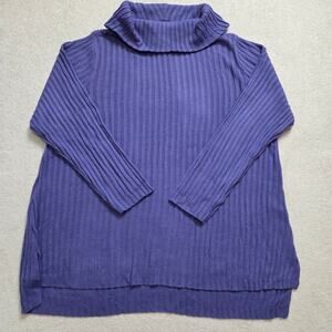 Salon Studio 3X Pullover Cowl Neck Tunic Sweater Long Sleeve Ribbed Knit Stretch